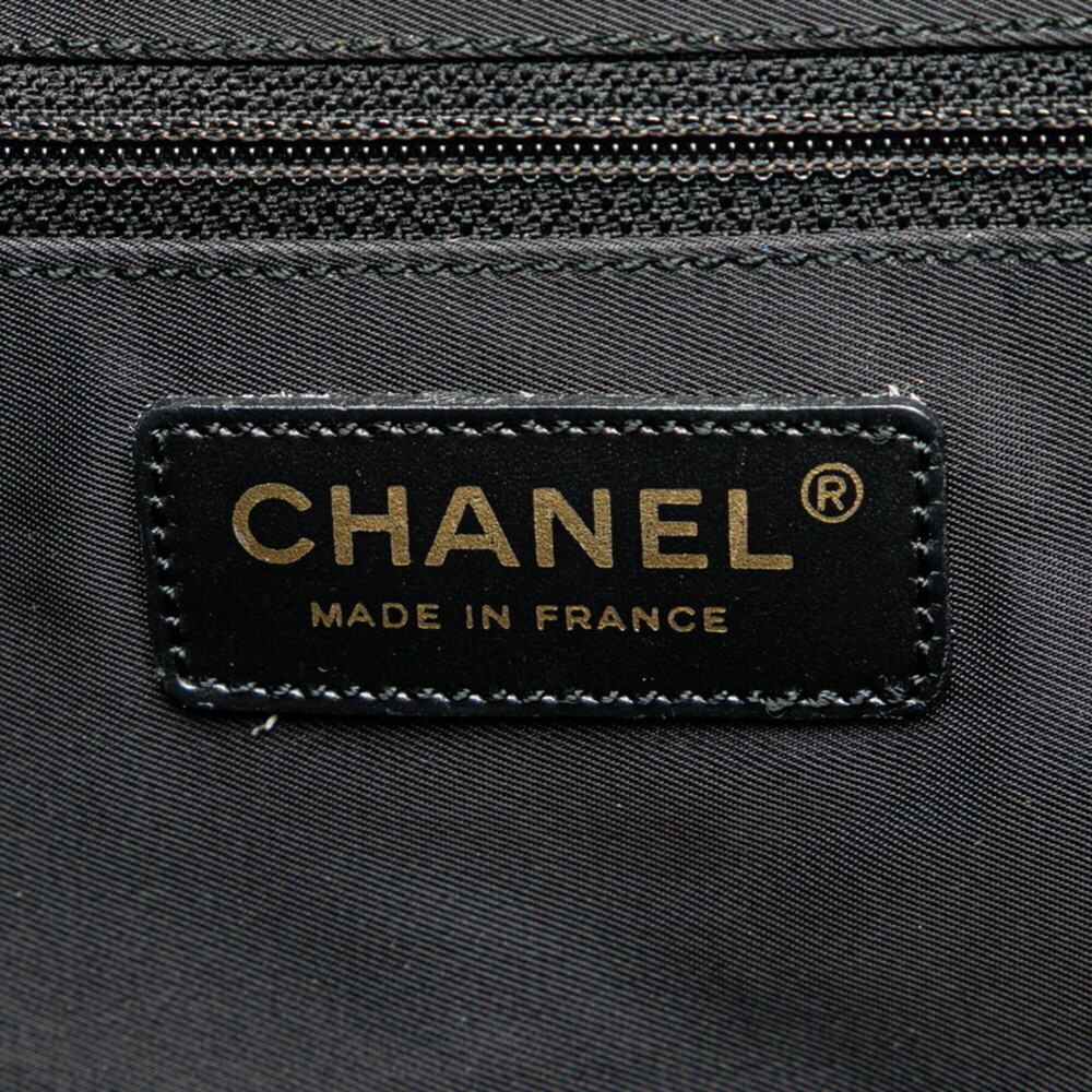 CHANEL Black Leather Logo Shoulder Bag - Picture 10 of 12